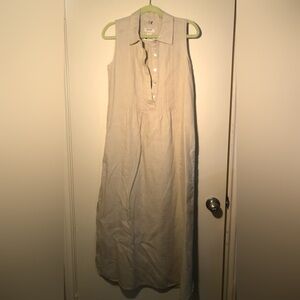 MALVIN Women SZ 6 Brown/Khaki Button Up Collar Sleeveless Dress